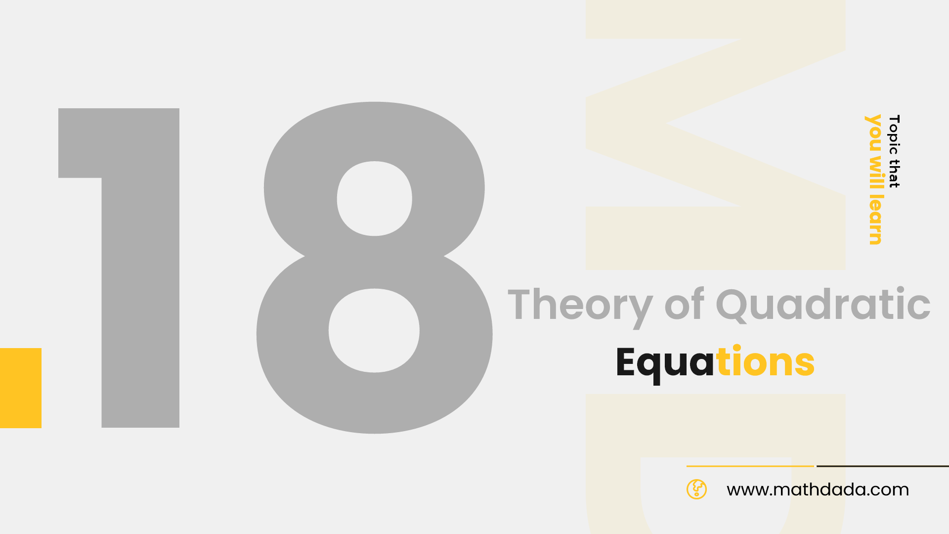 Theory of quadratic equations